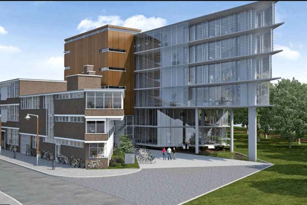 'An open, modern and transparent building with lots of glass'