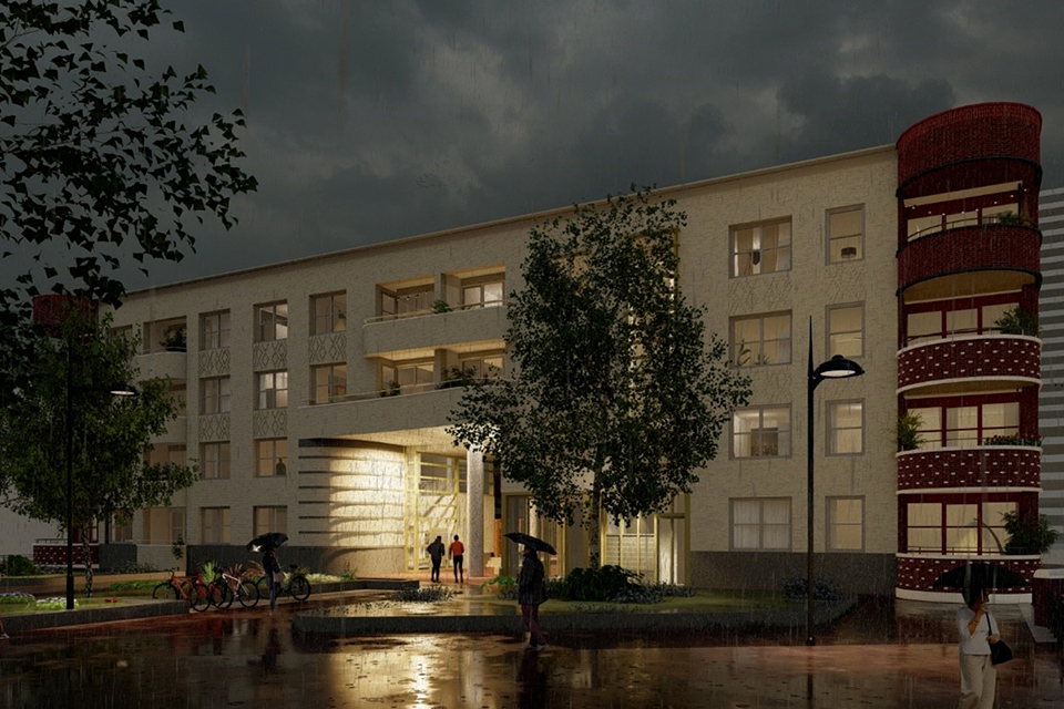 Leaned Building The realization of residential building Meranti